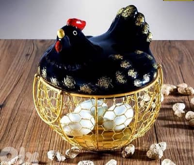 stunning ceramic and steel eggs basket