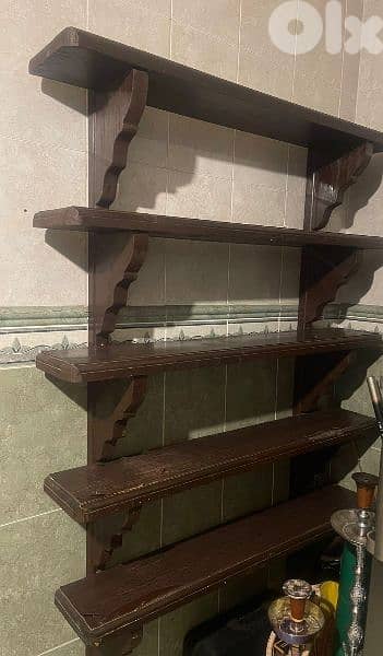 real wooden shelf