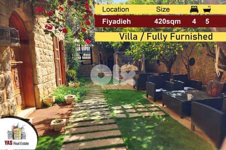 Fiyadieh 420m2 | 292m2 Garden | Villa | Barely Used | Fully Furnished