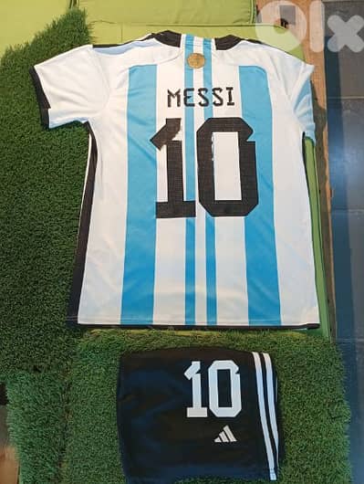 Messi Argentina 3 Stars Football Shirt & Short(Made in Thailand)
