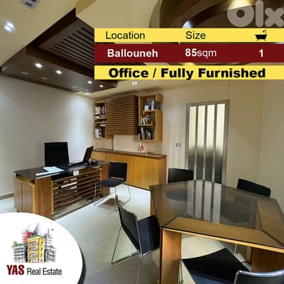 Ballouneh 85m2 | Office | Ultra Prime Location | Fully Furnished | Cat