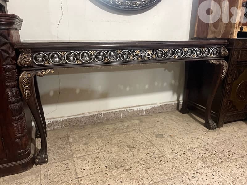 console solid wood teak ith mirror 2