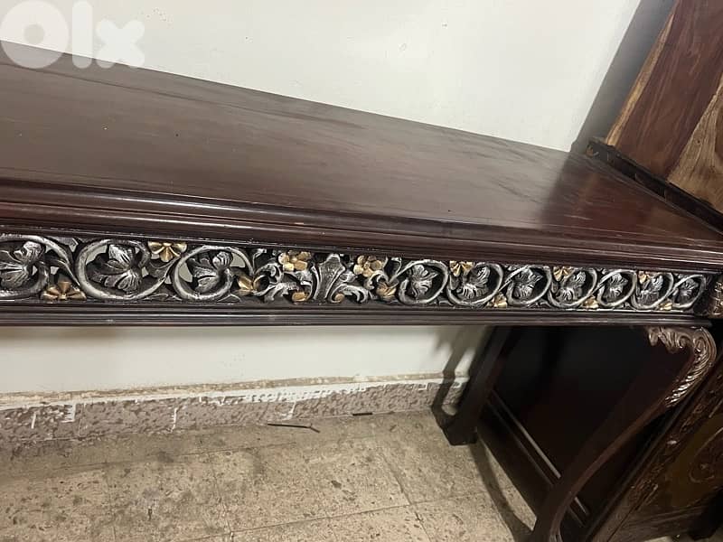 console solid wood teak ith mirror 7