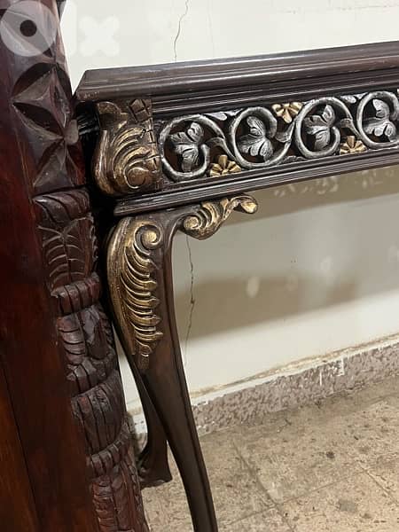 console solid wood teak ith mirror 8