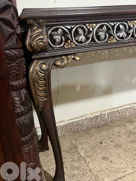 console solid wood teak ith mirror 9
