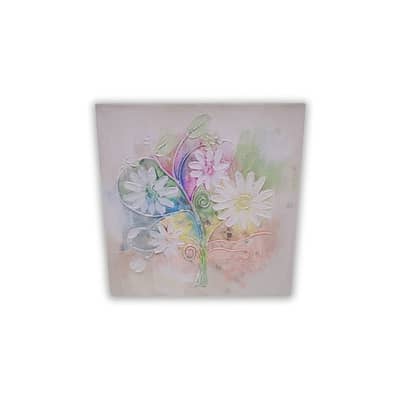 Textured Floral Canvas Painting — 30x30 Acrylic Daisies
