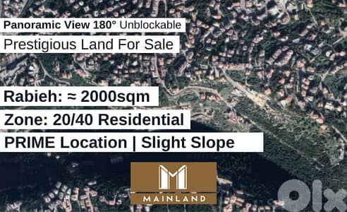 Prestegious Prime Rabieh Land for Sale