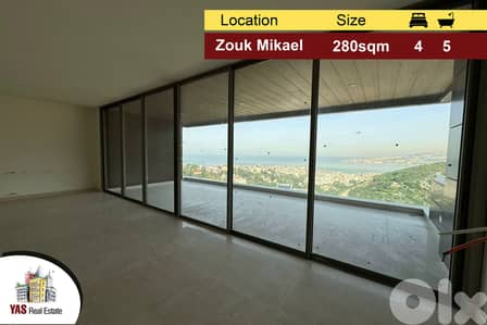 Zouk Mikael|El Korneh 280m2 | Astonishing View | Private Street | MY |