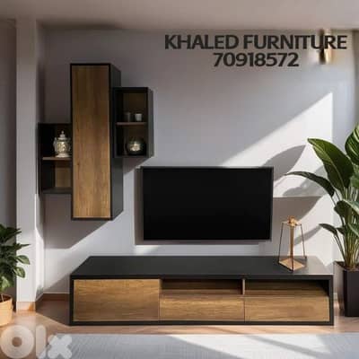 New TV Unit colour dark oak and black high quality