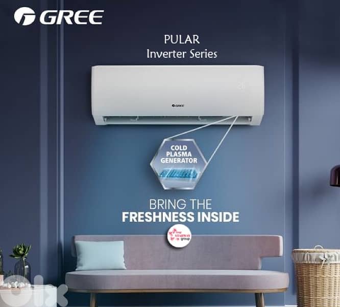 GREE AC split Inverter WiFi Hot/cold available all size of BTU 4