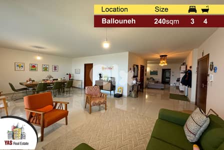 Ballouneh 240m2 | 150m2 Terrace | Sea View | Upgraded | Unique Propert