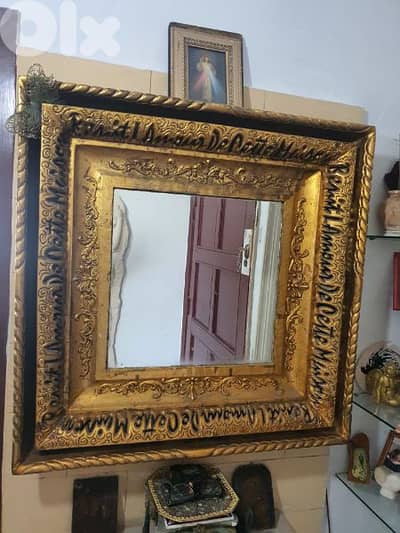 mirror frame decorated with engraving word
