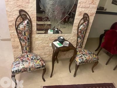 2 Chairs with one table