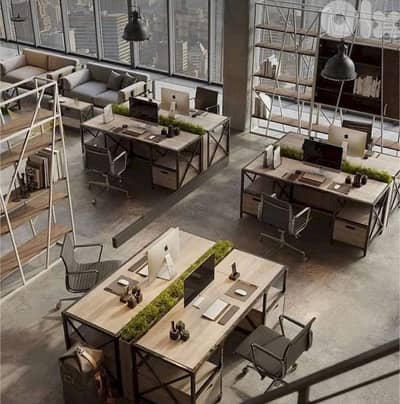 Open space office with garden corporate high standard building