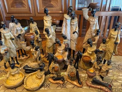 set african statues and sculptures for home (set contains 12)