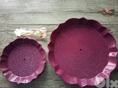 Elegant high quality 2 tier ceramic purple stand