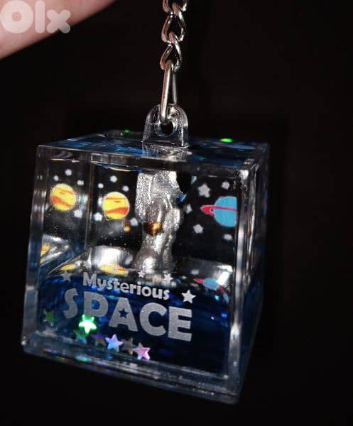 sparkling liquid space square keychain 1