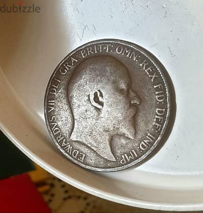 1906 England K. Edward VII one penny bronze coin