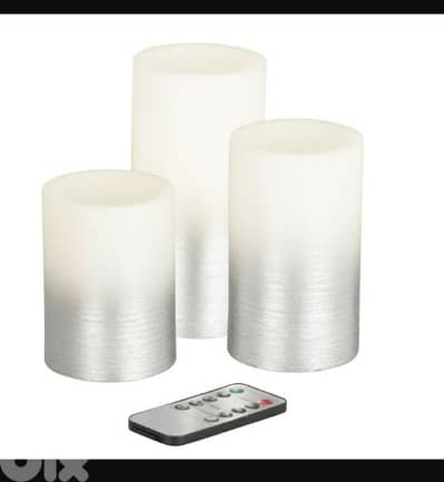 Real Wax 3 silver Ombre LED candles/ 4$ delivery