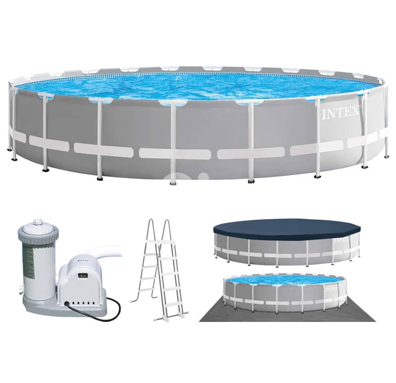 Intex pool 5.49 x 1.22 m Full package Bestway مسبح بركة 1