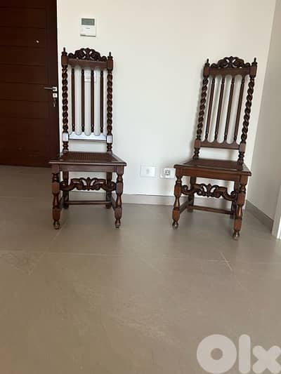 Vintage Twin Canned Louis XIII Chairs