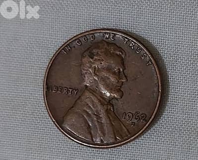 Error mint  USA Cent penny coin 1962 D "L" in Liberty on the Rim over