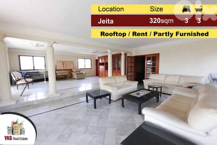 Jeita 320m2 | 100m2 Rooftop | Rent | Partly Furnished | Open View | CH