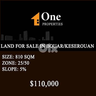 LAND FOR SALE in BOUAR/KESEROUAN.