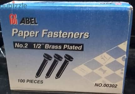 ABEL PAPER FASTENERS BRASS PLATED