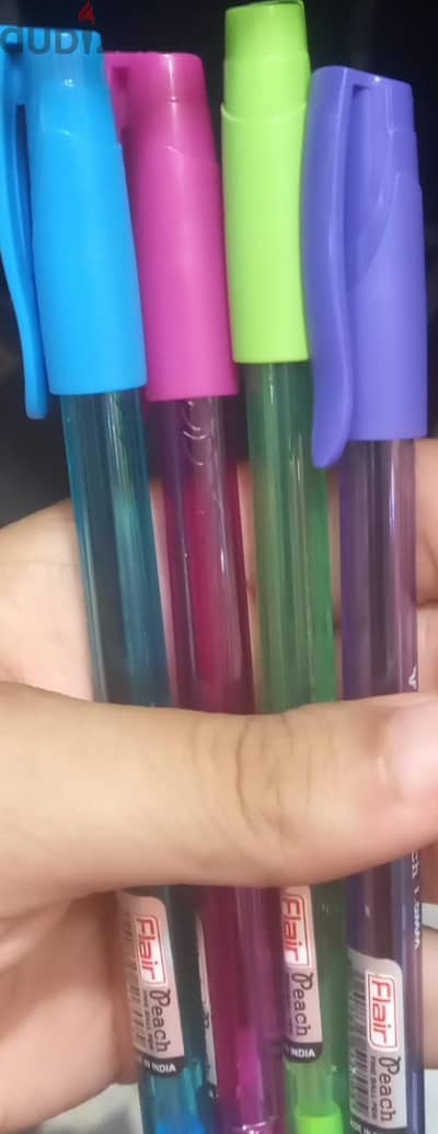 FLAIR PEACH FINE BALL PEN LOW VISCOSITY INK 1.0MM