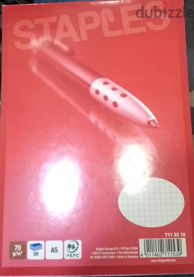STAPLES A5 NOTEBOOK 50 SHEETS