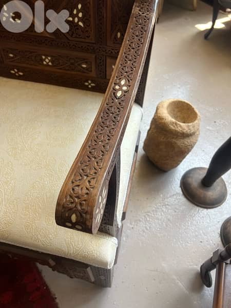 eastern salon solid wood engraved with shell 4