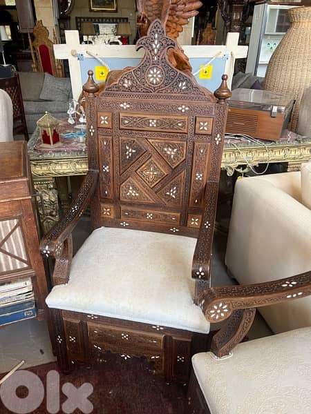 eastern salon solid wood engraved with shell 5
