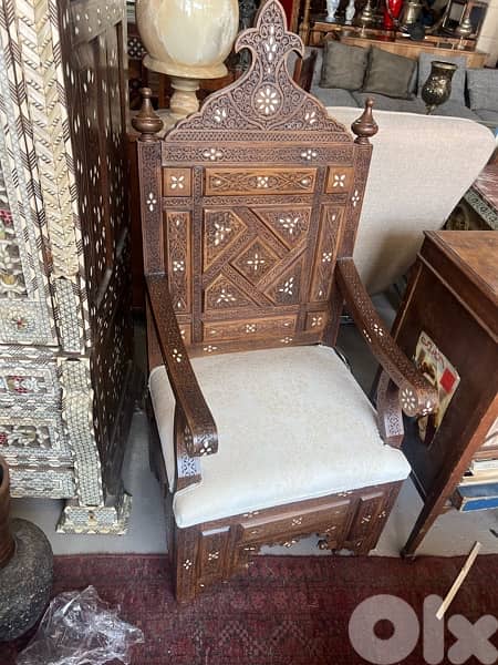 eastern salon solid wood engraved with shell 6