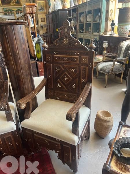 eastern salon solid wood engraved with shell 7