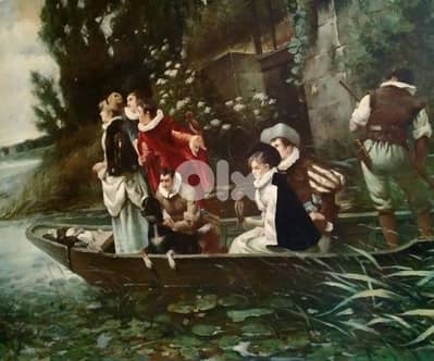 Old English Oil Painting on canvas