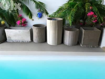 Concrete handmade Round pots