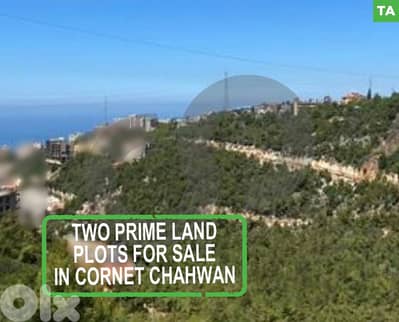 Two Prime Land Plots for Sale in Cornet Chahwan/قرنة شهوانREF#TA109635