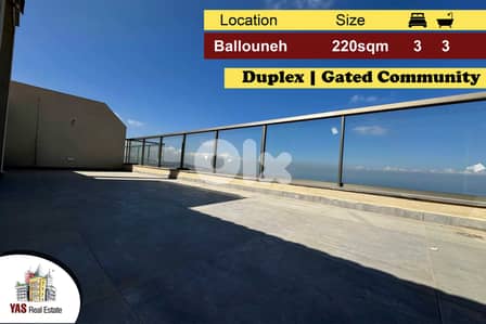 Ballouneh 220m2 | Duplex | Gated Community | Prime Location | WA |