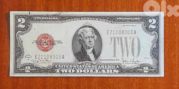 Red Seal two USA Banknote year 1928