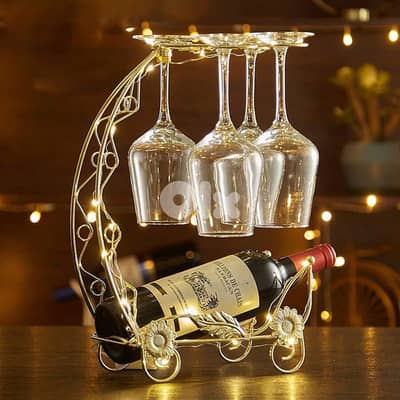Dragon Boat Wine Rack – Gold Wine Bottle Holder, Floral Accents