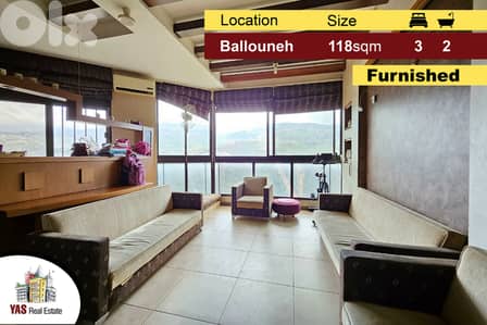 Ballouneh 118m2 | 55m2 Terrace | Furnished | Luxury | View | TO |