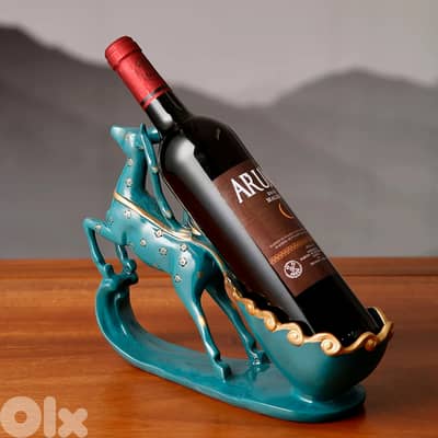 Graceful Deer Wine Rack – Elegant Floral Resin Bottle Holder