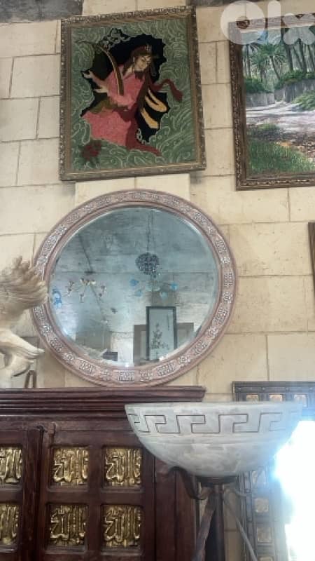 mirror with solid wood cader 1