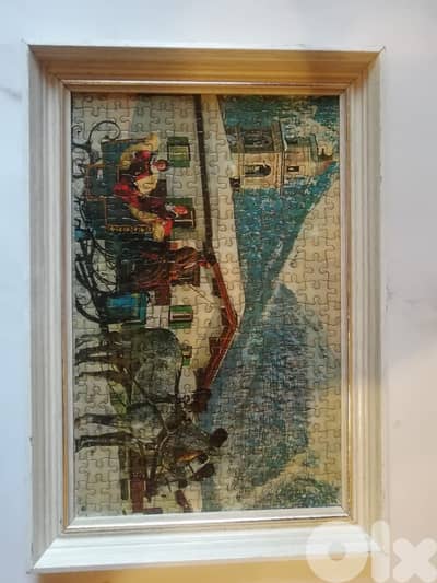 Vintage framed puzzle size 43*30 cm