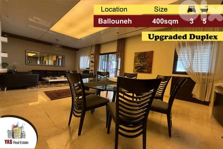 Ballouneh 400m2 | Duplex | Prime Location | Fully Upgraded | AC |
