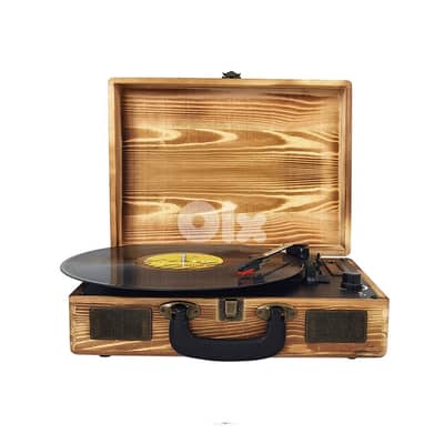 Prixton Turntable Vinyl Record Player LED Stereo Wood Bluetooth