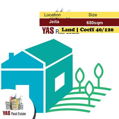 Jeita 650m2 | Land | Coeff 40/120 | Perfect Investment | Catch | AC |
