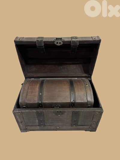 Rustic Wooden Storage Chest with Inner Box