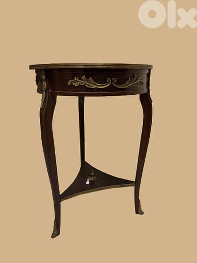 Vintage Table with Brass Accents